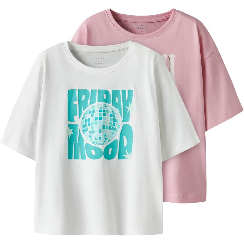 NAME IT Tričko NKFVeen nefritová / jablková / staroružová / biela 63505646