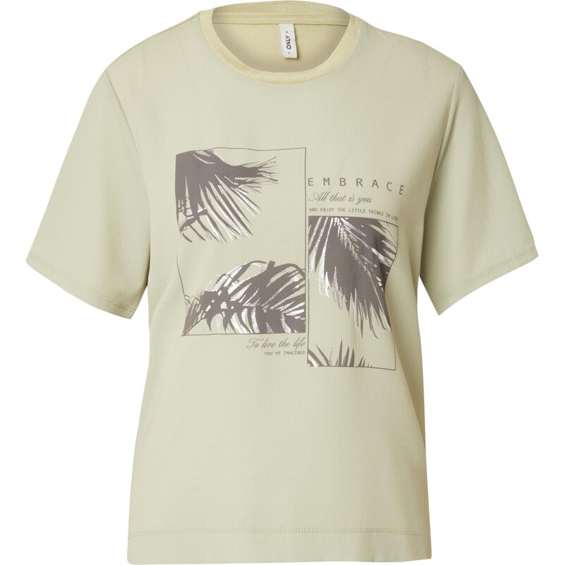 ONLY Tričko ONLNEWFLORA antracitová / pastelovo zelená / šedobiela 63505705