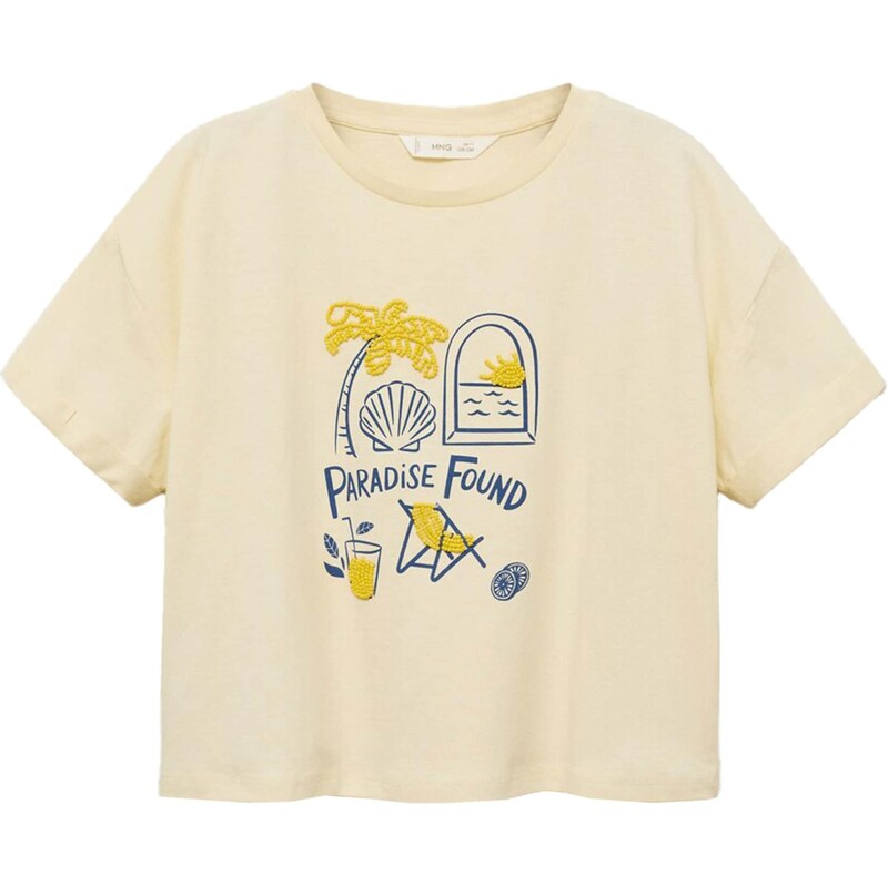 MANGO KIDS Tričko PARADISE modrá / žltá / pastelovo žltá 63665082