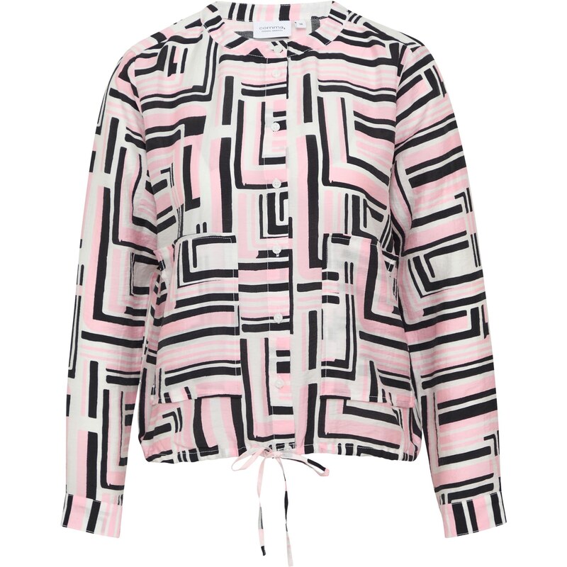 comma casual identity Blúzka ružová / čierna / biela 65876291