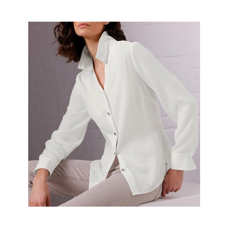 E-shop Košeľová blúzka z lyocellu Création L Premium, biela