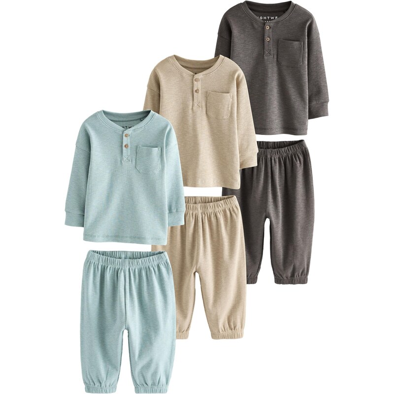 Next Pyžamo svetlomodrá / tmavošedá / tmavosivá 63517633