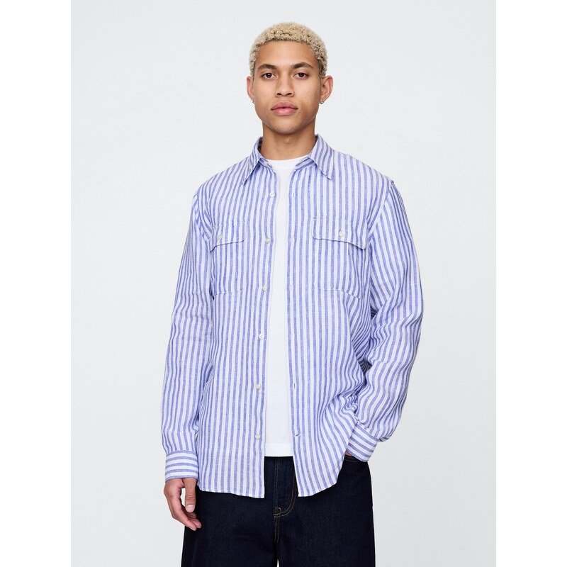 E-shop GAP Pánská Lněná košile Classic Shirt 728110-11