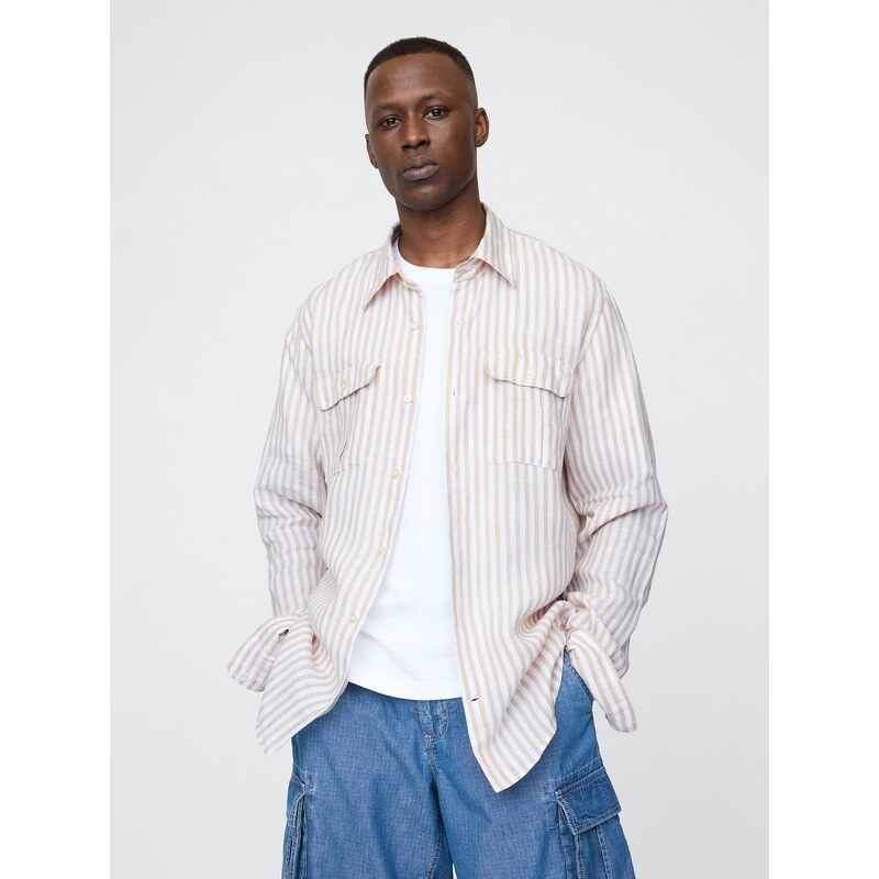 E-shop GAP Pánská Lněná košile Classic Shirt 728110-09