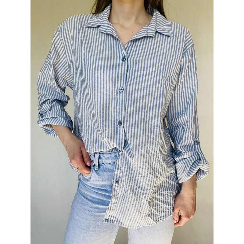 modnenakupy.sk Modrá košeľa s pásikmi MARIBEL 63517804