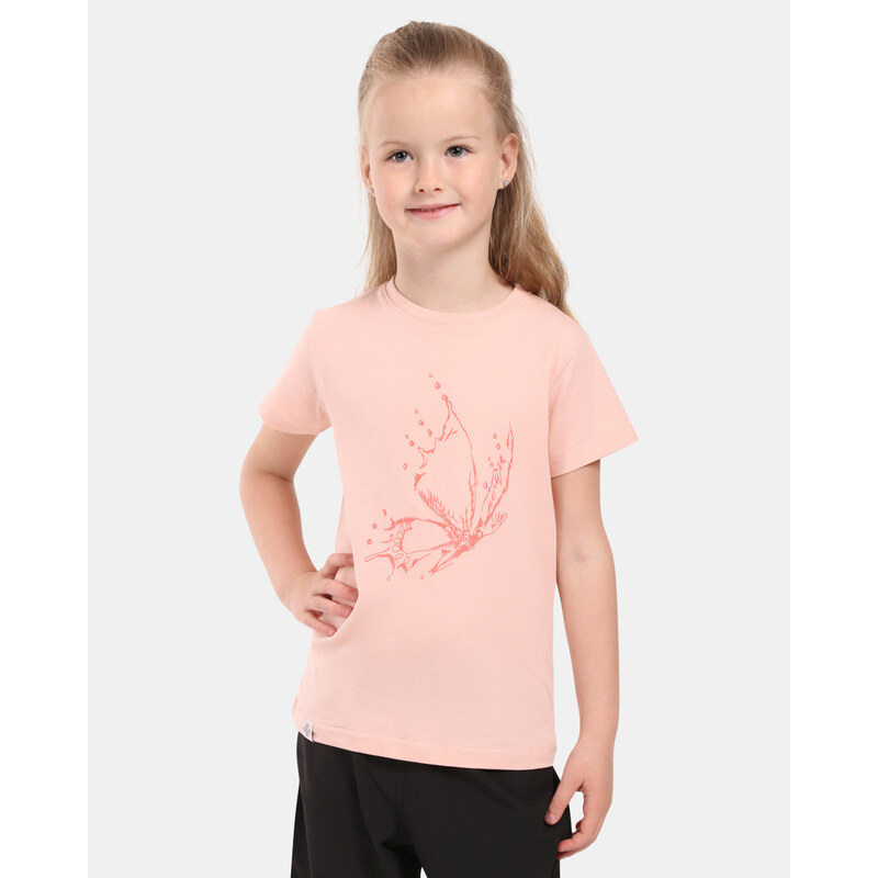 Dievčenské bavlnené tričko Kilpi MALGA-JG koralová 63520592