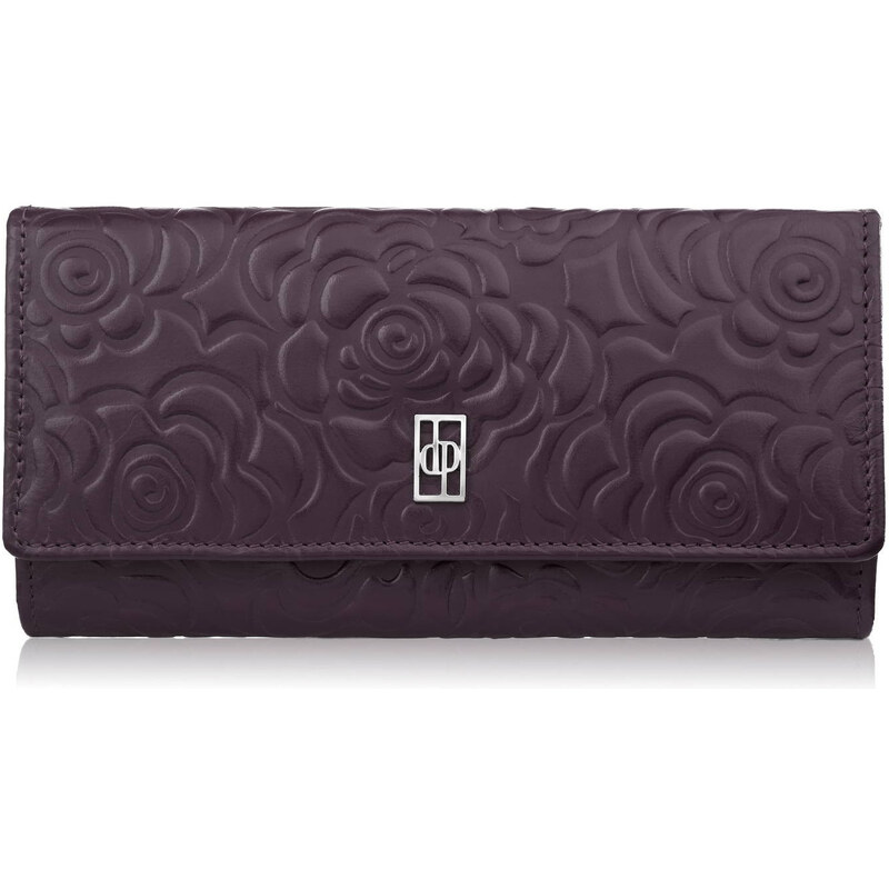 Paolo Peruzzi Dámska kožená peňaženka s kvetmi veľká | bordová AL-12 63524542