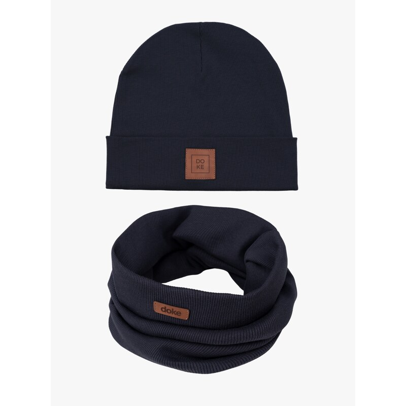 DOKE Set Bavlnená čiapka a nákrčník organic ed black 63529032