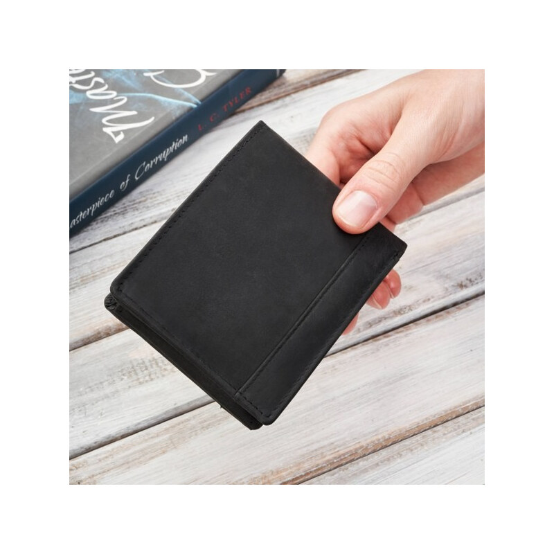 Brodrene Pánska čierna vintage kožená peňaženka | čierna G-103SH/BL 63525618