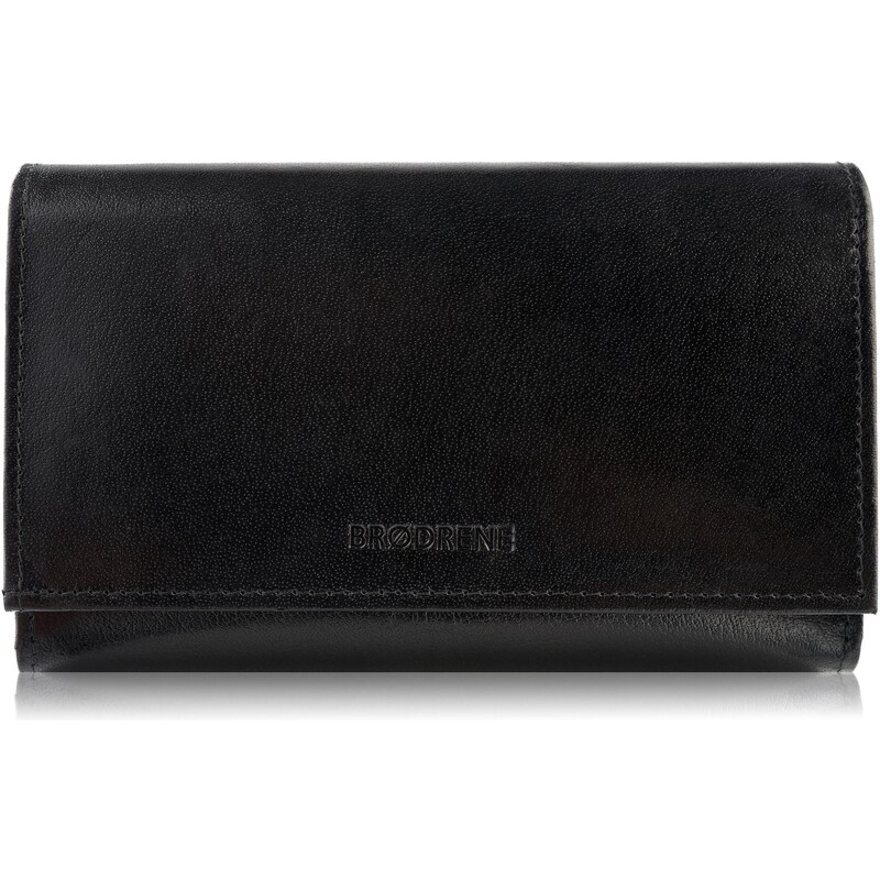 Brodrene Dámska kožená vintage peňaženka s RFID | čierna G-32-BL 63525619