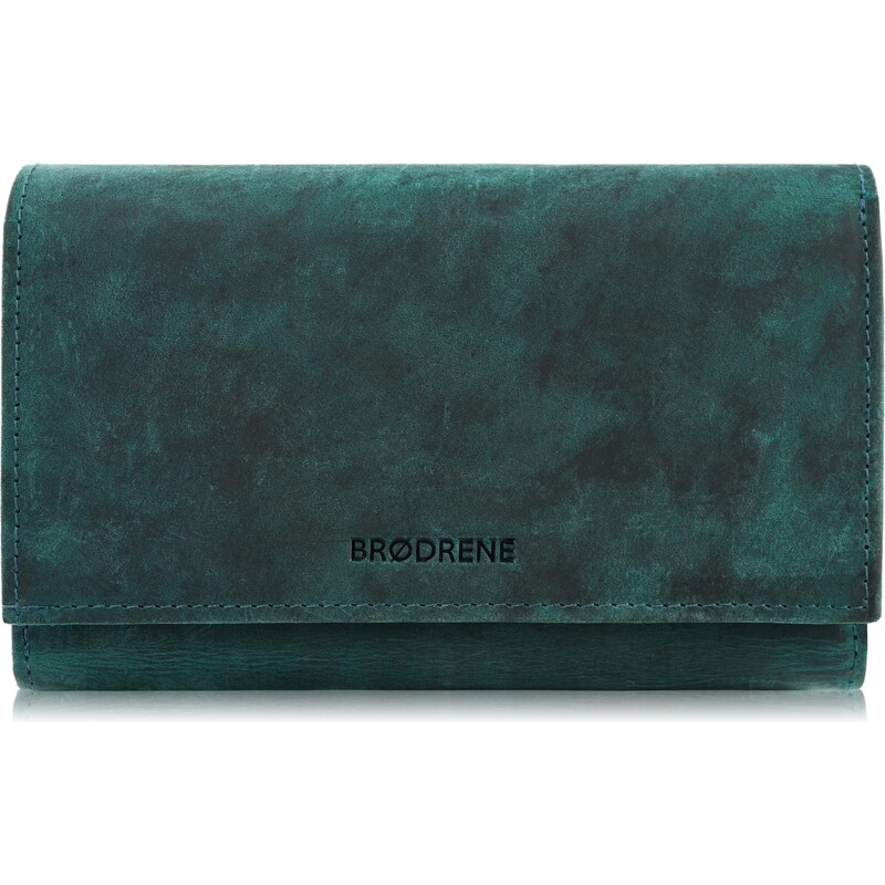 Brodrene Dámska kožená vintage peňaženka s RFID | zelená G-32-HGR 63525620