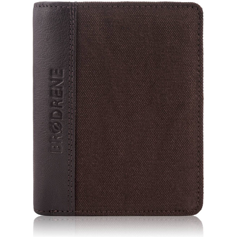 Brødrene Pánska peňaženka z kože a Cordury | hnedá G-06LC/BROWN 63525621