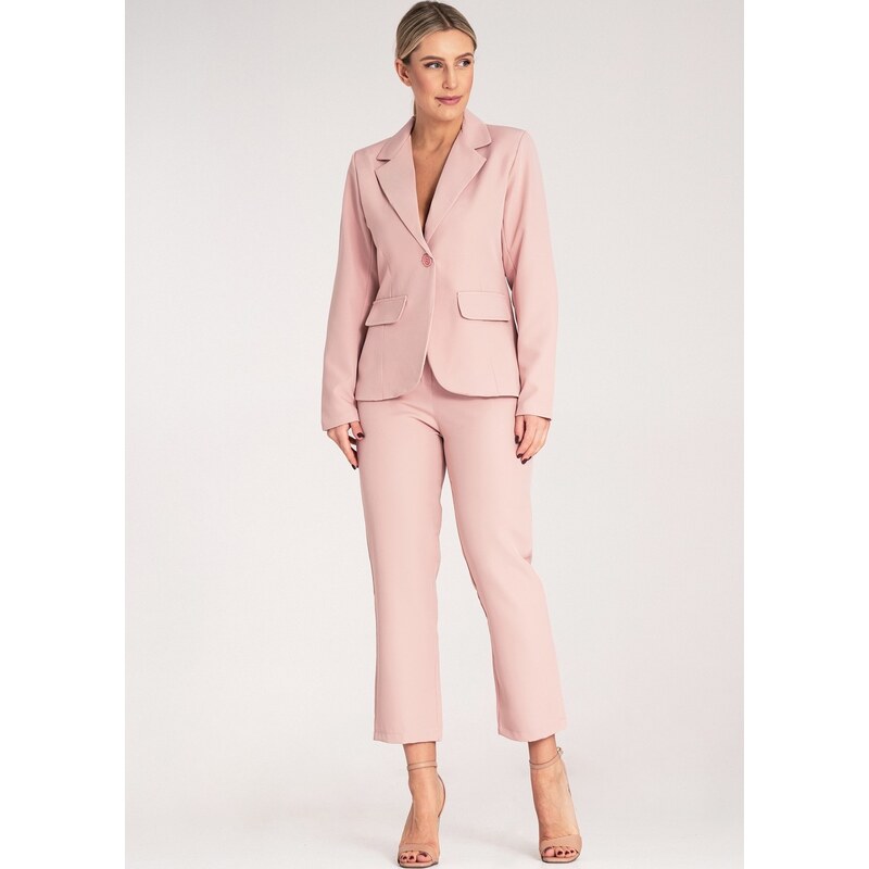 FIGL Dámsky ružový elegantný komplet so sakom a nohavicami M1148 Pink 66149718