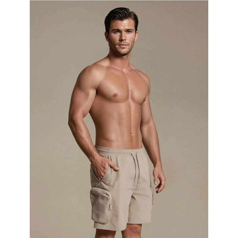 Sinsay - Plavkové šortky - béžová 65745529