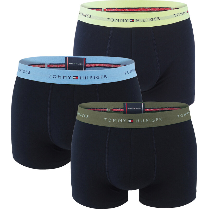 TOMMY HILFIGER - boxerky 3PACK signature cotton essentials dark / blue 63535296