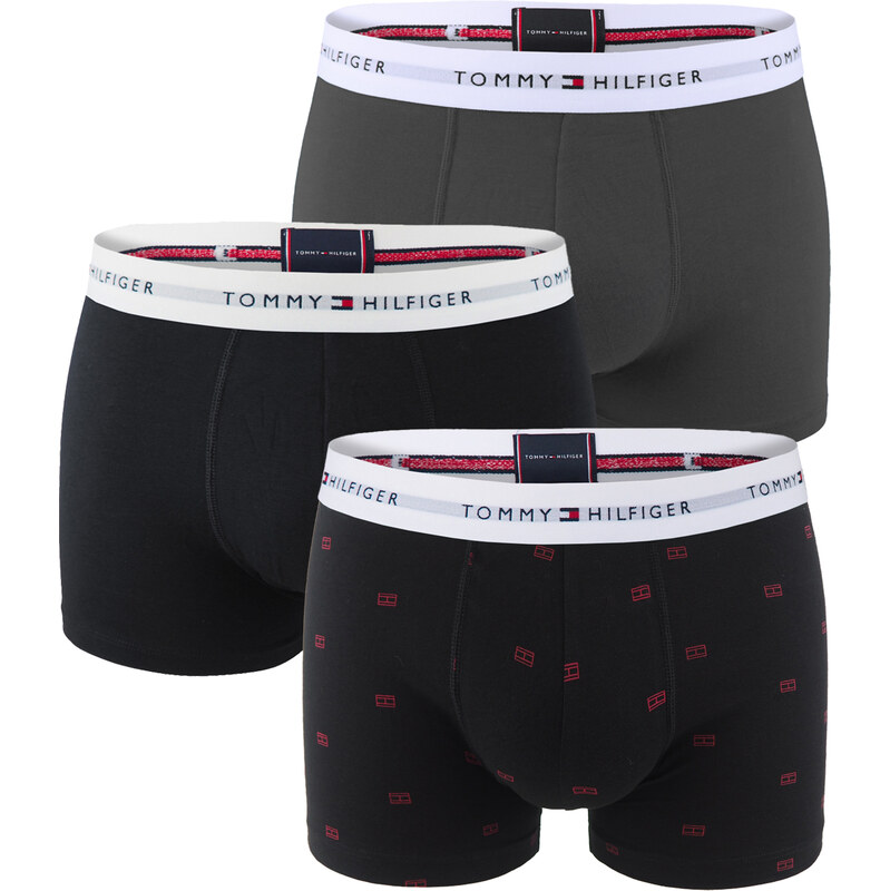 TOMMY HILFIGER - boxerky 3PACK signature cotton essentials dark ash & 63535301