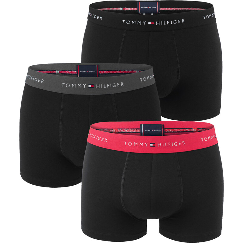 TOMMY HILFIGER - boxerky 3PACK signature cotton essentials black / 63535294