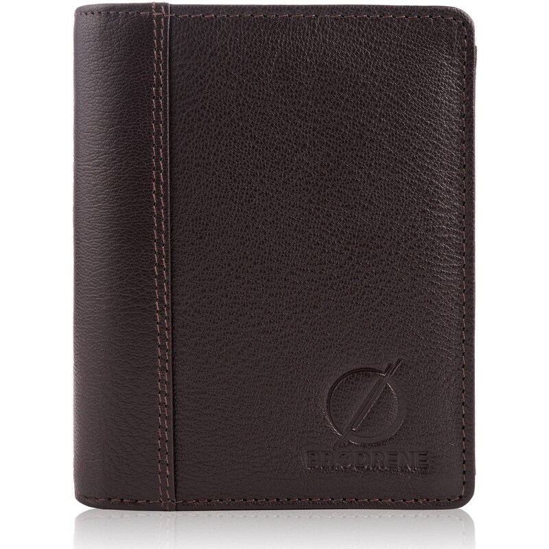 Brodrene Pánska kožená peňaženka s ochranou RFID | hnedá G-06L/BROWN 63535303