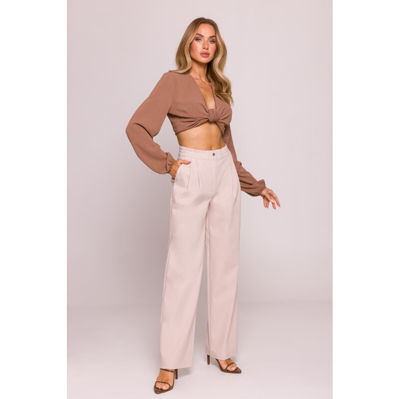 MOE Široké nohavice M799 | béžová M799 63540161