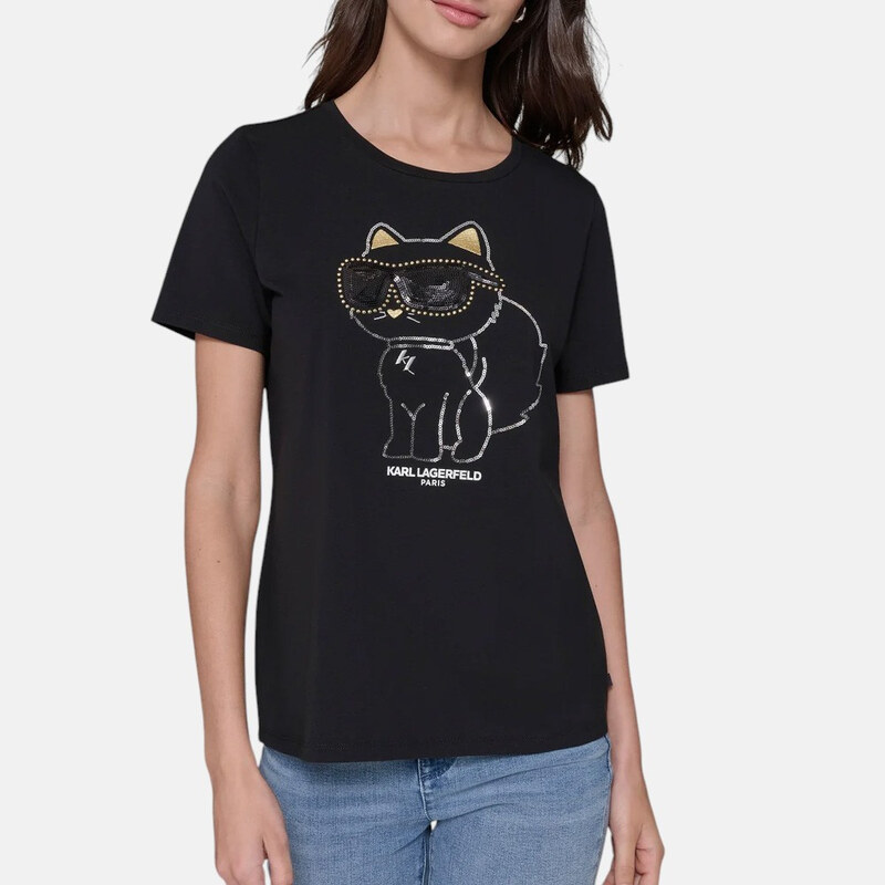 Dámské černé triko Karl Lagerfeld Paris 56214 63535715