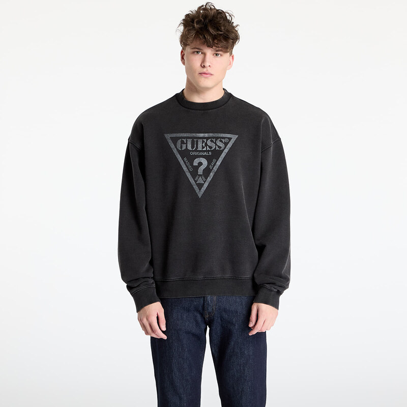 Mikina GUESS Originals Eco Vintage Triangle Crewneck Sweatshirt Jet 63540982