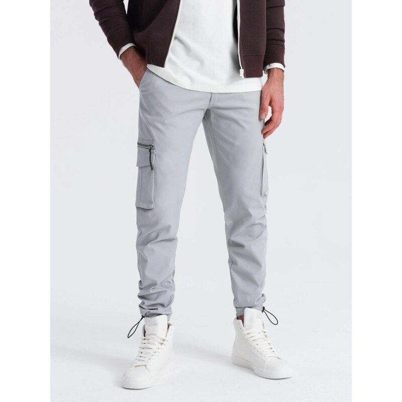 Ombre Clothing Sivé športové nohavice pre mužov v3 om-pacg-0196 63541142