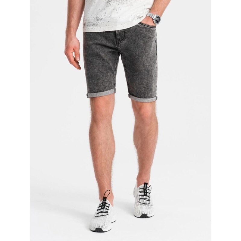 Ombre Clothing Džínsové kraťasy pre mužov sivé v3 om-srds-0134 63774221