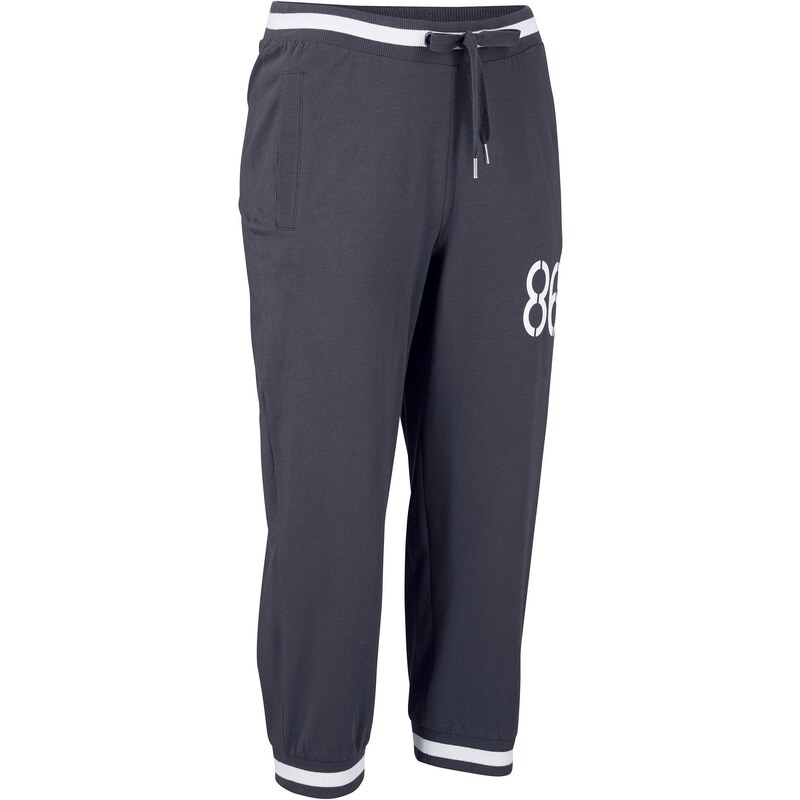 bonprix Joggingové nohavice, 3/4 dĺžka, z bavlneného mixu, farba modrá 44790004
