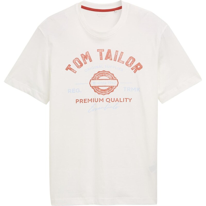 TOM TAILOR Tričko svetlomodrá / hrdzavo červená / šedobiela 63546009