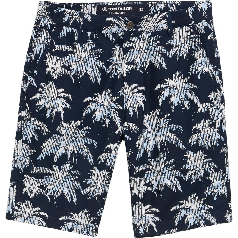 TOM TAILOR Chino nohavice námornícka modrá / svetlomodrá / biela 63546021