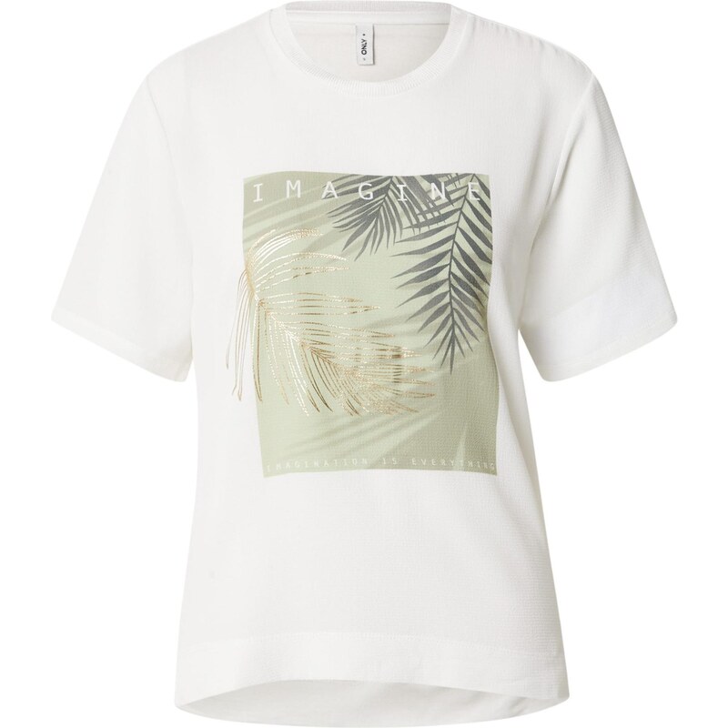 ONLY Tričko ONLNEWFLORA zlatá / jedľová / svetlozelená / biela 63546126