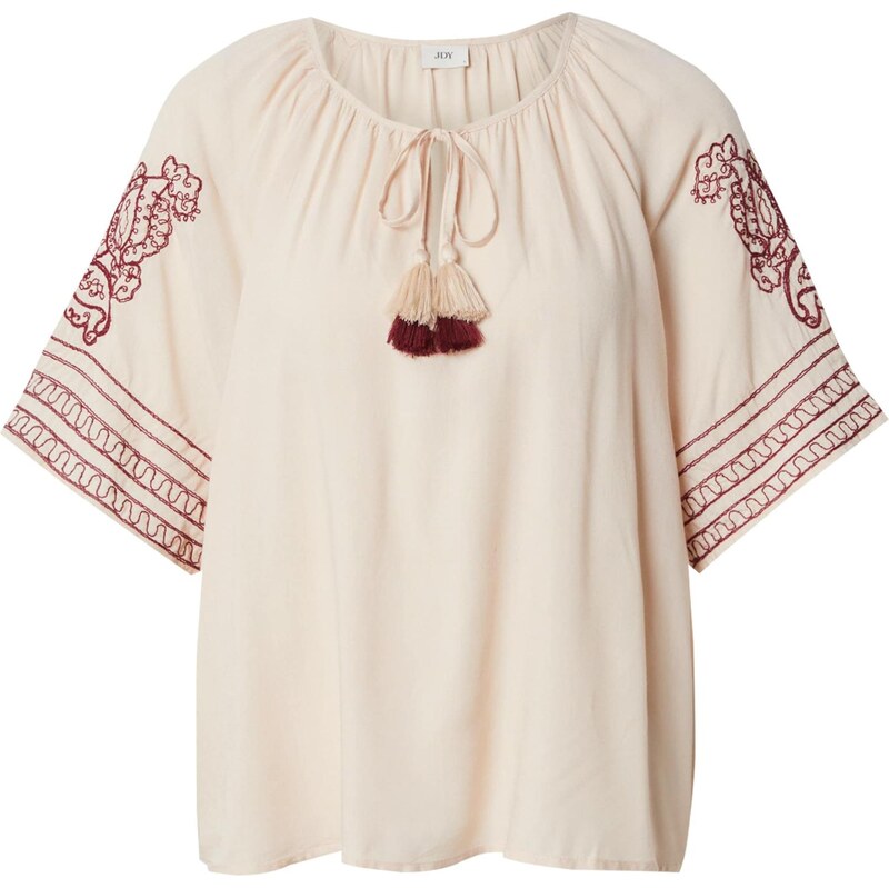 JDY Blúzka JDYRISSO béžová / tmavočervená 63546290