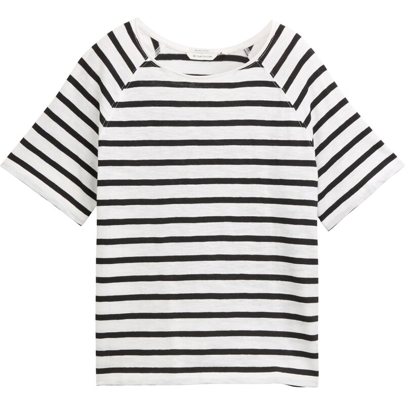 TOM TAILOR Tričko čierna / biela 63546019