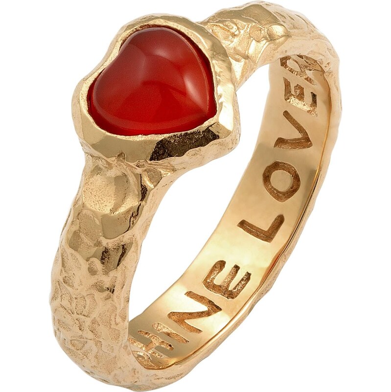 Haze&Glory Prsteň Heart Over Heels zlatá / červená 64071903