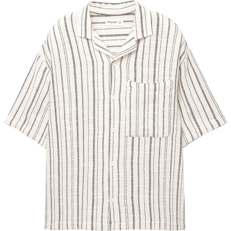 Pull&Bear Košeľa čierna / biela 65877604