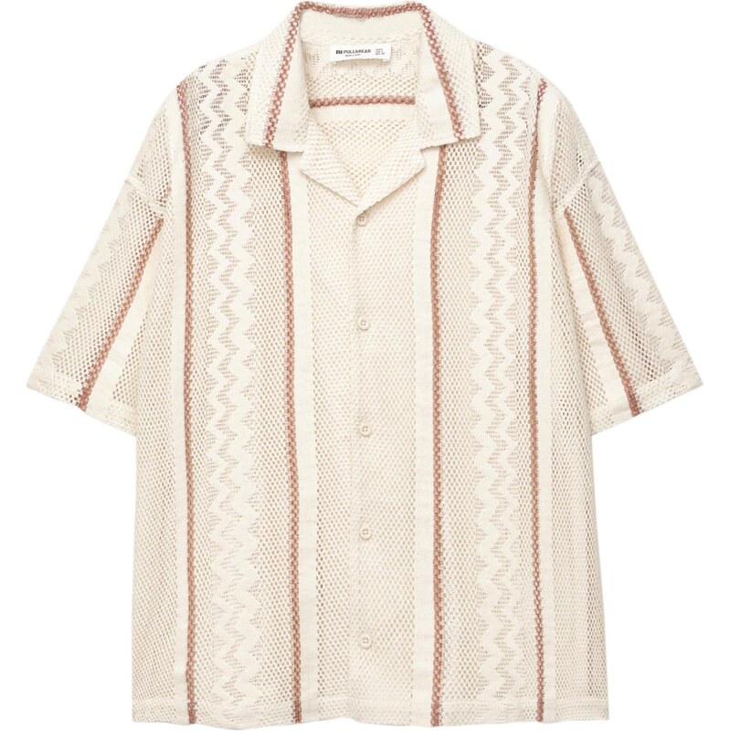 Pull&Bear Košeľa béžová / koňaková 65877971