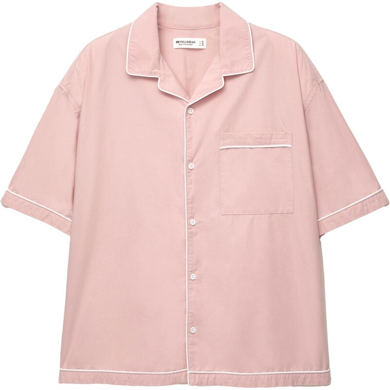 Pull&Bear Košeľa ružová / biela 65878254