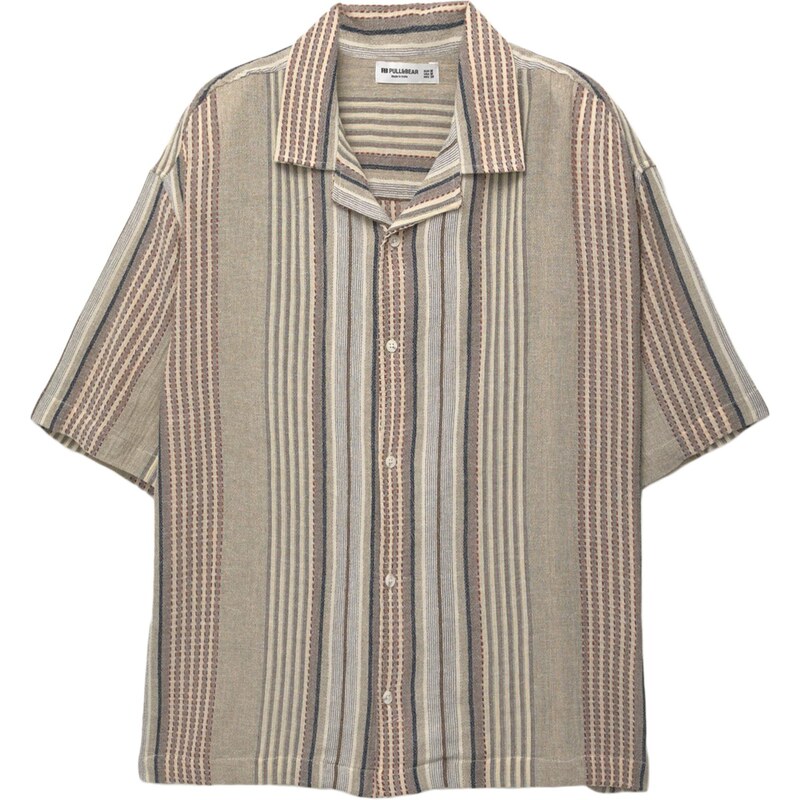 Pull&Bear Košeľa nebielená / námornícka modrá / kapučíno / burgundská 65878472