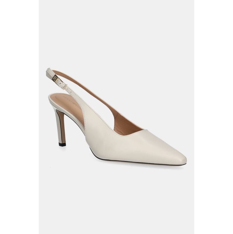 Kožené lodičky Tommy Hilfiger SQUARED TOE HIGH HEEL SLINGBACK 63555852