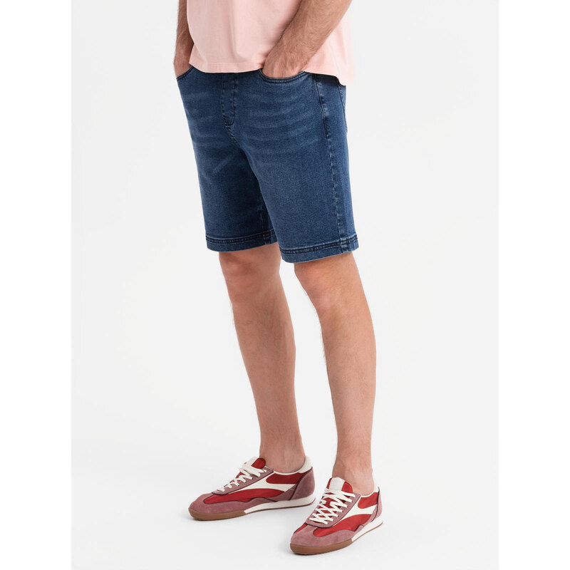Ombre Mens shorts with elastic waistband and wash effect - blue 64793141