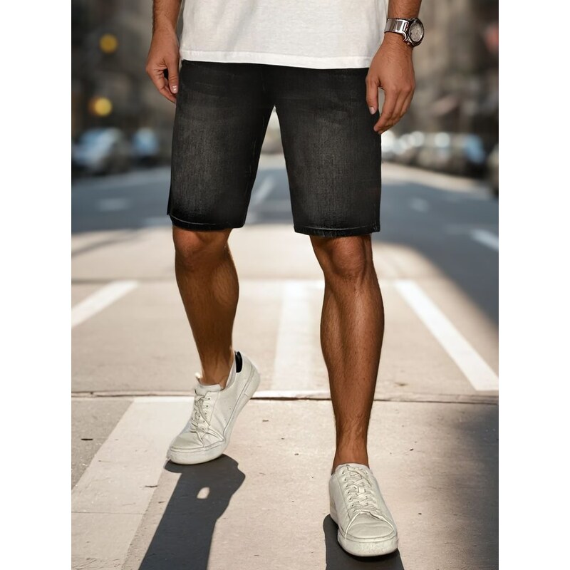 Dstreet Trendy čierne rifľové kraťasy 63774225