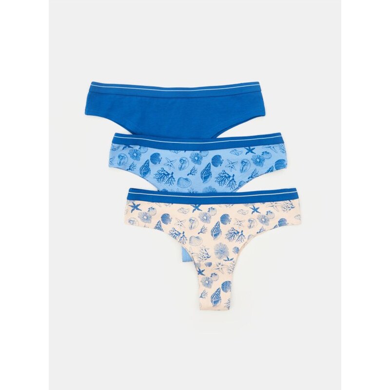 Sinsay - Súprava 3 brazílskych nohavičiek - viacfarebná 65778067