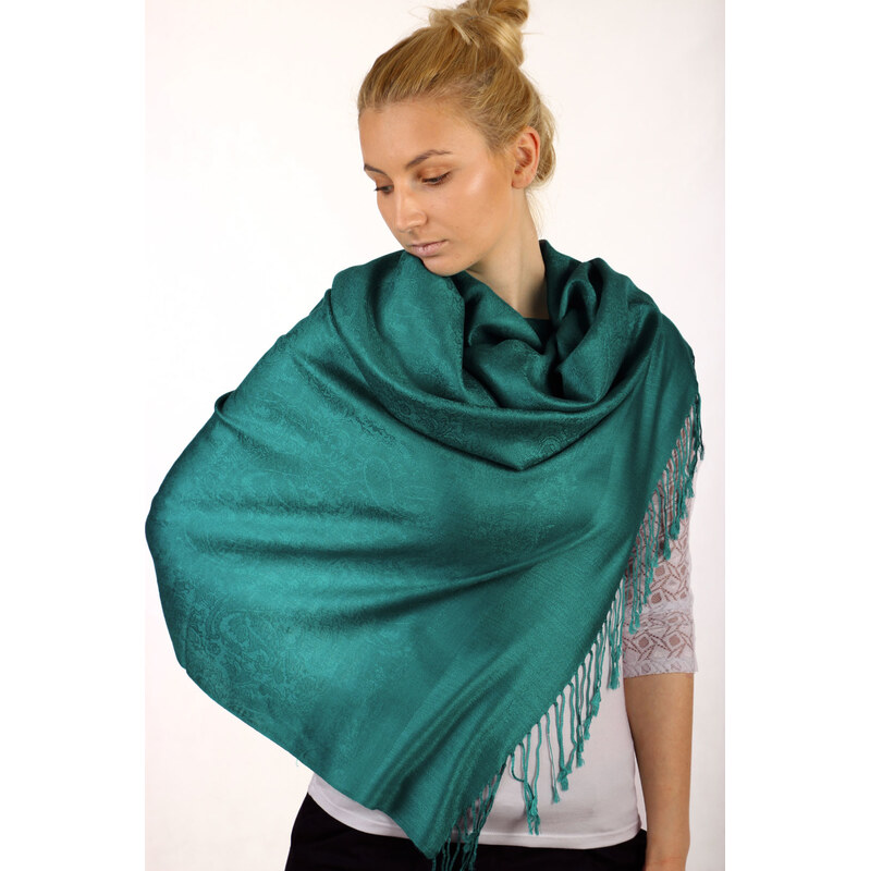 Glara Jednofarebný šál so strapcami 63553844