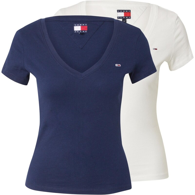 Tommy Jeans Tričko tmavomodrá / biela 62240772