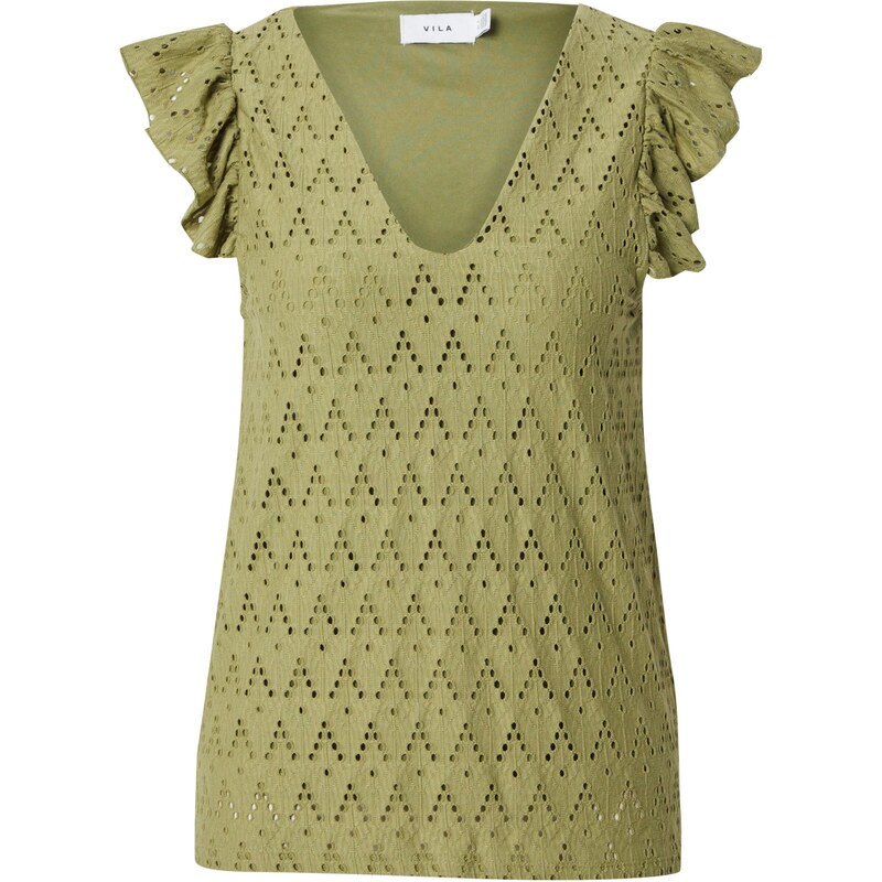 VILA Tričko VIAmalina olivová 63556477