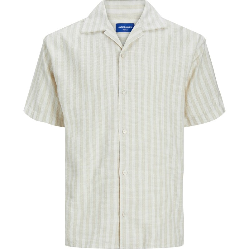JACK & JONES Košeľa JORCoba tmelová / biela 63556650