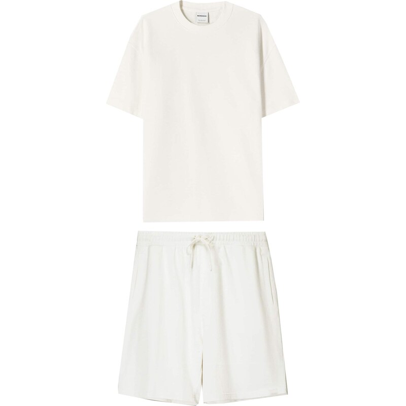 Bershka Joggingová súprava biela 63556711