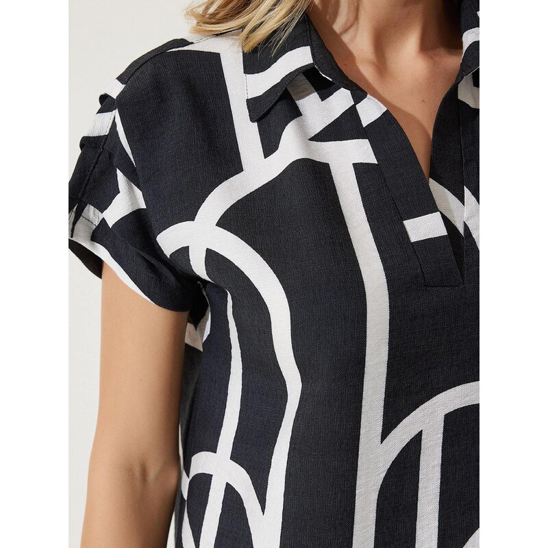 Happiness İstanbul Šaty čierna / šedobiela