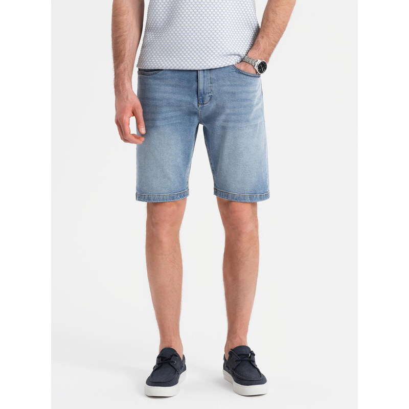 Ombre Denim mens shorts with a classic cut - light blue 64793147