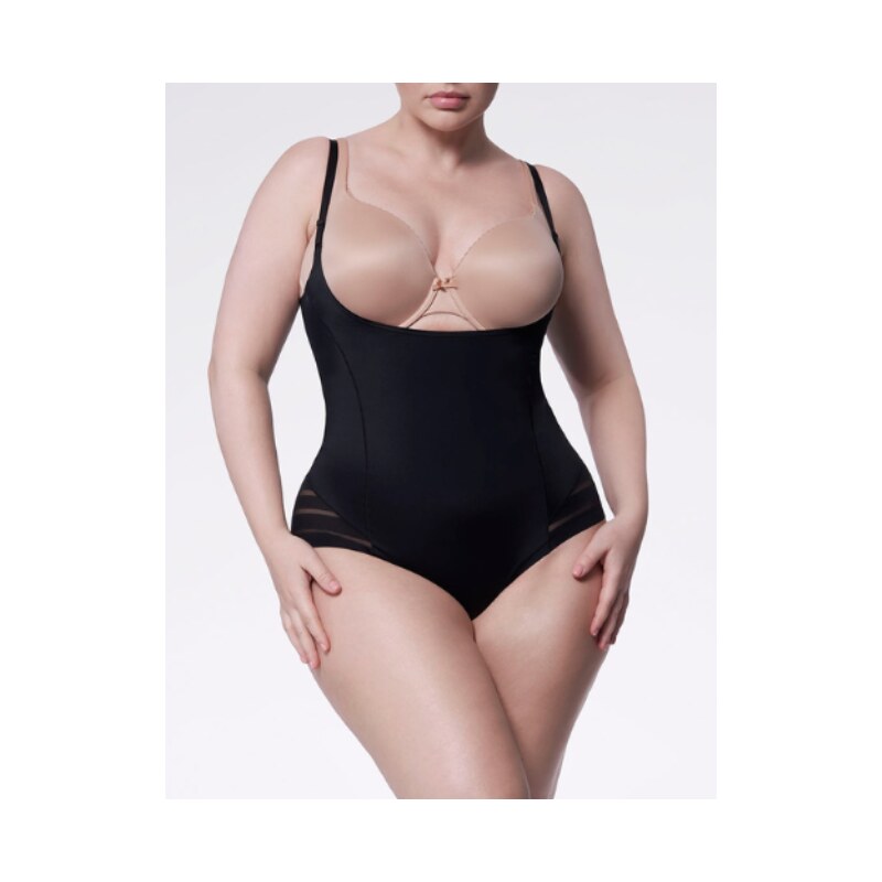 Sieťované zoštíhľujúce body 119 MESH BODY OPEN BUST Julimex 67582932